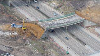 M25 Junction 10 Project, M25 Closed J10 to J11 both ways this weekend 7-10 March for bridge demo