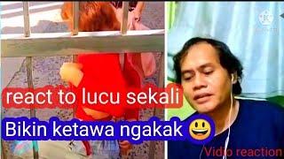 react to lucu sekali bikin ketawa ngakak . ( video reaction ).