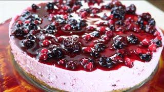 CHEESECAKE AI FRUTTI DI BOSCO SENZA COTTURA - No bake Mixed Berry Cheesecake