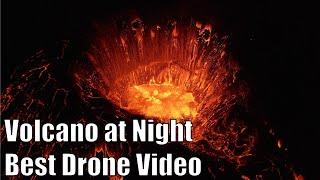 Iceland Volcano at Night – Drone Footage