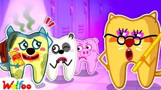 One Dirty Tooth in Clean Teeth Only School | Brush Your Teeth & Learn Good Habits | Wolfoo Channel