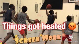 Tyrece, Mario and Jackarius working on screen work