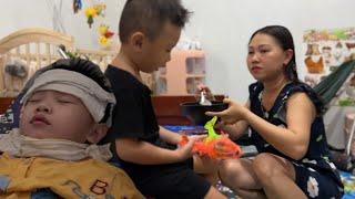 S58. Vlog ngày cuối tuần: Sâm bệnh, Mẹ Nhi nấu cháo thịt bò đậu xanh cho bé và gia đình