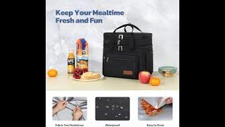 Maelstrom Lunch Bag Women Insulated Lunch Box For Men Women,Expandable Double Deck Lunch Cooler Bag