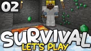 EMERALDS ALREADY?!? - Survival Let's Play Ep. 02 - Minecraft Bedrock (PE W10 XB1)