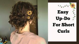 Simple Up-Do For Short Curly Hair 