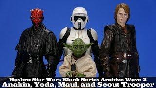 Star Wars Black Series Archive Wave 2 Darth Maul, Anakin, Scout Trooper, and Yoda Hasbro Review