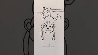 Simple drawing shorts || how to draw a monkey || VIKRAM MFA || #simple #drawing #shorts