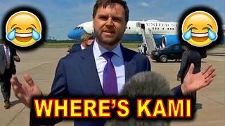 JD Vance ROASTS Kamala Harris in Front of HER Plane to Reporters Today in Wisconsin.....