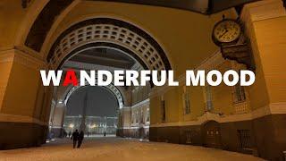 Center of Saint Petersburg during Snowstorm in Russia 2023. Winter ambience walk  [4K]