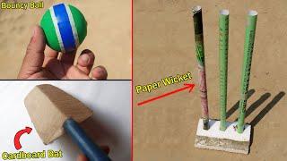 3 Easy Homemade Cricket Kits for adult | wicket, ball, bat kaise banaen | how to make cricket kits |