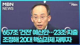 657조 '건전' 예산안…23조 지출 조정해 20대 핵심과제 재투자 [굿모닝 MBN]