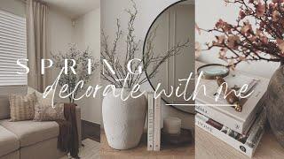 Spring Decorate With Me 2023 || Living Room & Entryway || Cozy & Neutral