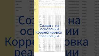 Корректировка реализации в 1С Бухгалтерия 8 #shorts
