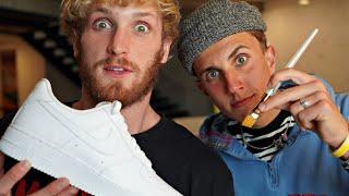 Surprising LOGAN PAUL with Custom NIKE Air Force 1!! 