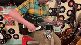 1930s Harmony-made Suprema size 5 parlor (or 3/4 size) tailpiece guitar