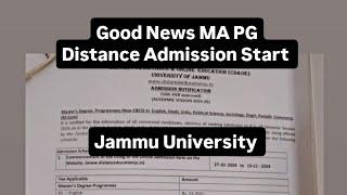 Good News Jammu University MA PG Admission Open. .2025.... ....