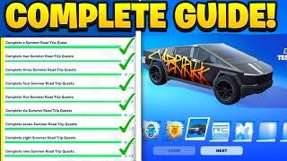 How To COMPLETE ALL SUMMER ROAD TRIP CHALLENGES in Fortnite! (Earn XP in Creator Made Islands TESLA)