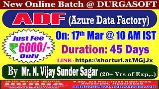 ADF (Azure Data Factory) Online Training @ DURGASOFT