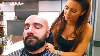 ASMR  English Lady Barber's BEARD TRIM Pampering! | Spa & Barber