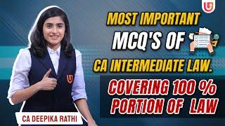 CA Intermediate Law MCQ Practice session | | Covering  100% all Chapters | CA DEEPIKA RATHI |