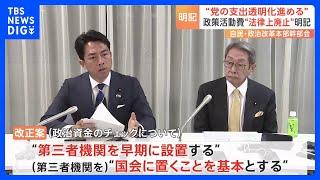 政策活動費「法律上廃止」を明記　自民党本部の政治改革本部｜TBS NEWS DIG