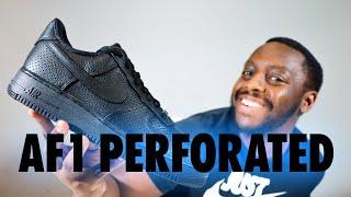 Nike Air Force 1 SP Black Perforated On Foot Sneaker Review QuickSchopes 687 Schopes AV3042 001