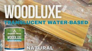 WOODLUXE Translucent Water-Based Stain by Benjamin Moore in NATURAL Applied to Cedar & PT