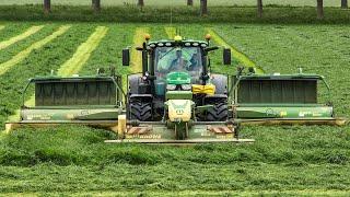 Gras maaien met John Deere 6215R + Krone Triples | Breure de Waard