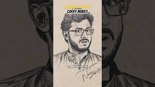 Carry Minati | Top Indian YouTuber | Pencil Drawing #carryminati  #pushpa #pencildrawing #shorts #fy