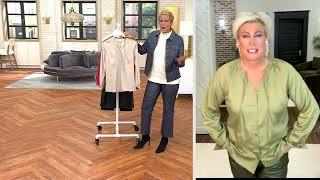 Belle by Kim Gravel Belle Tencel Blouson Sleeve Blouse on QVC