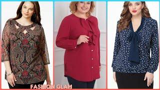 40 Years Above Women's Plus Size Casual Chiffon Blouse & Tunic Top Shirts/Mother's Blusas Styles