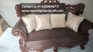 Wooden Handcarved Sofa Couch Lounge Diwan Royal Antique Premium #Furniture #diwali #diwalidecoration