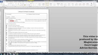 Affidavit Proof of Service- Serving Documents