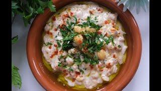 The Perfect Way to make MUSABAHA ( CHICKPEAS &TAHINI SAUCE) by Chef Mustapha- مسبحة الحمص بالطحينة