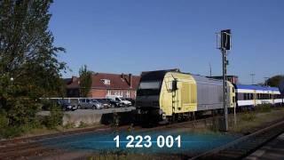 223 001 von Dispolok bei der NOB in Husum am 01.10.2011