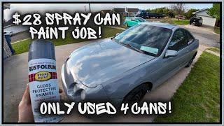 $28 CHEAPEST RATTLE CAN PAINT JOB! IT ONLY TOOK 4 CANS!!