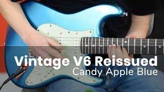 Vintage V6 ReIssued Candy Apple Blue Guitar Demo