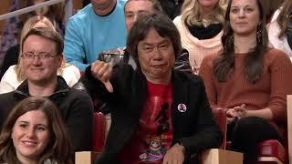 Shigeru Miyamoto at Jimmy Fallon thumbs down/thumbs up