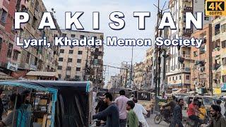 Khadda Memon Society Lyari Walking Tour | Karachi Pakistan | Full Mooni Vlogs | 4K UHD 60FPS