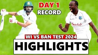 Full Highlights | West Indies Vs Bangladesh 2nd Test Day 1 2024 | Ban Vs Wi Test Highlights