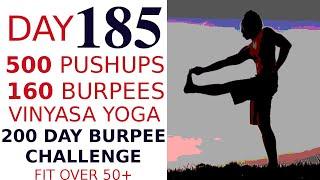 How fast to do 500 pushups Challenge  500 Pushups with 160 Burpees, Vinyasa Yoga 50 plus Yrs old