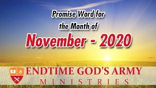 Promise Word for the Month Of November | EndTime God's Army Ministries