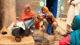 Pakistani teenager girl raising 4 kids in desert Village || Life without mother 