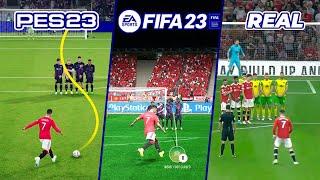 FIFA 23 vs eFOOTBALL 2023 vs REAL LIFE | Free kick Comparison
