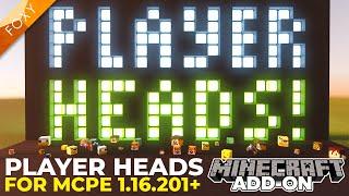 PLAYER HEADS for MCPE 1.16.201+ | Add-on | Minecraft Bedrock Edition Tutorial