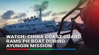 WATCH: China Coast Guard rams PH boat during Ayungin mission | ABS-CBN News