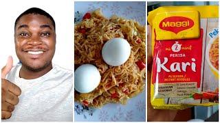 Nigerian Cooking Malaysian MAGGI KARI Noodles for the first time! - Malaysia Food Vlog