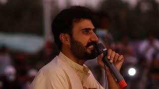 Bebagr Baloch delivered a speech at the sit-in camp in front of Balochistan University.