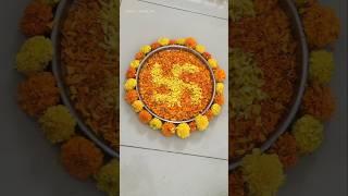 Diwali decor DIY: Make Swastik Rangoli 🪔 ..#diwalirangoli #swastik #flowerrangoli #rangoli #shorts